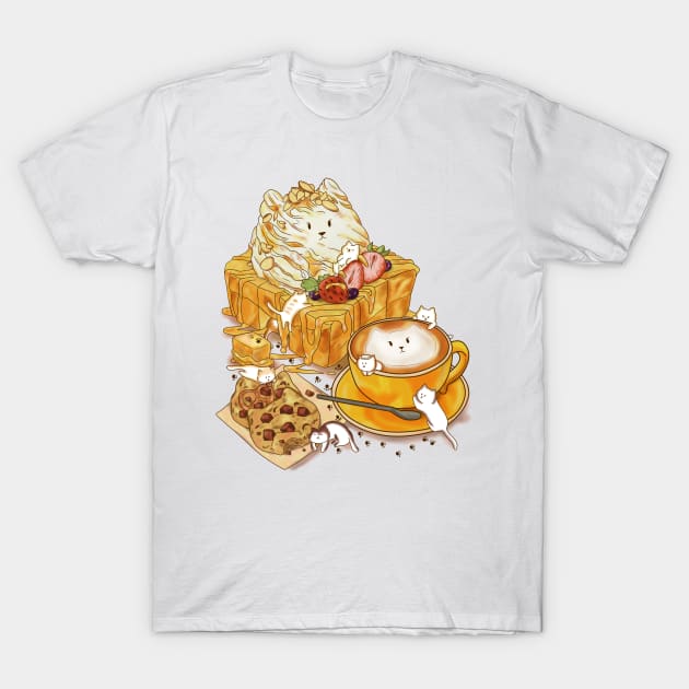 a little cat snack T-Shirt by Eikia